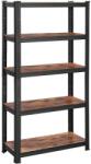 SONGMICS Fém tároló polc, salgó polc 75 x 150 x 30 cm, fekete és rusztikus barna (GLR030B01) - tutihome