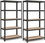 SONGMICS acél polcrendszer 2 db-os, 180x90x40 cm, fekete (GLR042B01) - tutihome