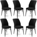 ASIR GROUP Étkezőszék szett (6 db) Flex - Fekete (240CHR1420)