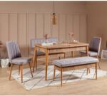 ASIR GROUP Étkezőgarnitúra(Kihúzható asztal, szék) (5 db) Vina Atlantic Soho Szürke (869VEL5117)