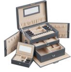SONGMICS Ékszerdoboz, ékszertartó 2 fiókkal, szürke (JBC121G01)