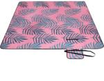 SONGMICS piknik takaró, strand pléd 200 x 200 cm, páfrányminta és rózsa (GCM87KJ)