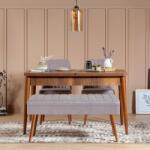 ASIR GROUP Étkezőgarnitúra(Kihúzható asztal, szék) (4 db) Vina 0701 - 3 - Dió, Szürke (869VEL5324)