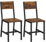 VASAGLE Étkezőszék 2 darabos készlet, Rusztikus Barna és Fekete (LDC092B01V1)