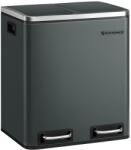 SONGMICS 30 literes fém szemetes, 2 x 15 liter hulladékgyűjtő, füst szürke (LTB30GS) - tutihome