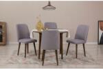 ASIR GROUP Étkezőgarnitúra(Kihúzható asztal, szék) (5 db) Vina 0701 - Dió, Szürke (869VEL8712)
