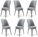 ASIR GROUP Étkezőszék szett (6 db) Dexa - Szürke, Fekete (240CHR1370)