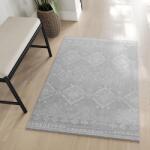 SONGMICS Szőnyeg, 80 x 150 cm-es hálószoba szőnyeg, mosógépben mosható, Boho stílusú, szürke (TAR026G01)