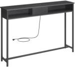 VASAGLE Konzolasztal, keskeny asztal 2 nyitott fiókkal, szürke-fekete (LNT111B01)
