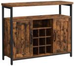 VASAGLE Tálalószekrény bortartóval 100 x 35 x 81, 4 cm rusztikus barna (LSC094B01)