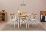 ASIR GROUP Étkezőgarnitúra(Kihúzható asztal, szék) (5 db) Oliver - Tölgy, Fehér (869VEL8705)