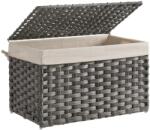 SONGMICS Rattan stílusú tárolódoboz, tároló kosár, 65 literes, szürke (RST56WG)