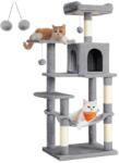 FEANDREA Macska kaparófa, 5 szintes macskatorony, szürke, 143 cm (PCT161W01)