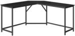 VASAGLE L-alakú íróasztal, 149 x 149 cm, sarokasztal, fekete (LWD073B56)