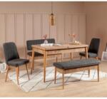 ASIR GROUP Étkezőgarnitúra(Kihúzható asztal, szék) (5 db) Vina Atlantic Antracit (869VEL5105)