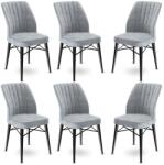 ASIR GROUP Étkezőszék szett (6 db) Flex - Szürke, Fekete (240CHR1416)