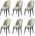 ASIR GROUP Étkezőszék szett (6 db) Ritim - Krém, Fekete (240CHR1464)