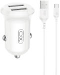 XO autós töltő CC67 12W 2x USB fekete + USB - USB-C kábel - smartdiszkont