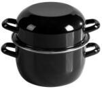 Rosberg Kagylóedény Rosberg R54525A22, 22cm, 5l, Zománc, Indukciós, Fekete (R54525A22)