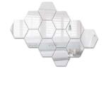 Original Deals hatszögletű méhsejt dekoratív tükrök, fürdőszobába / konyhába/ nappaliba, 12 darab XL matrica (20AGL0126)