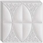 HOZRO 20 db HOZRO öntapadós 3D tapéta készlet, Absztrakt mintás, falra és mennyezetre, 9, 8 négyzetméter területet fed le, modern dizájn, nagyon könnyen felszerelhető, White Rose (TAPET83-20BUC)