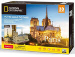 CubicFun : Notre Dame 3D-s puzzle 128 db-os, National Geographic fotóalbummal (DS0986)