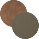 LINDDNA Poháralátét, kör, Dupla, Nupo hadsereg zöld / Nupo természetes