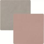 LINDDNA Poháralátét, négyzet alakú, Dupla, Nupo Rózsaszín / Nupo Világosszürke