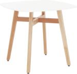 TEMPO KONDELA Étkezőasztal, fehér/természetes fa, 80x80 cm, DEJAN 3 NEW - mindigbutor