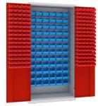 Malow Fém műhelyszekrény dobozokkal, 199 x 100 x 50 cm, szürke/piros