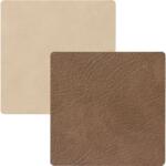 LINDDNA Poháralátét, négyzetes, Dupla, Felhő barna / Nupo Homok