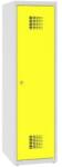 Malow Alacsony iskolai öltözőszekrény, egyajtós, 400 mm, szürke/sárga, hengerzárral