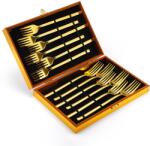 TRENDY S 12 db-os villa készlet, rozsdamentes acél, TRENDY'S, arany (TCM-104G)