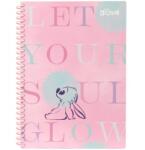 Stitch Műanyag spirálfüzet, Hűzős, B5, 100 lap, Rózsaszín (75026PTR)