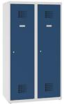 Malow Alacsony iskolai öltözőszekrény, 2 ajtós, 400 mm, szürke/sötét kék, hengerzárral
