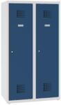 Malow Alacsony iskolai öltözőszekrény, 2 ajtós, 400 mm, szürke/sötét kék, hárompontos hengerzárral
