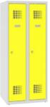 Malow Alacsony iskolai öltözőszekrény, 2 ajtós, 300 mm, szürke/sárga, hárompontos hengerzárral