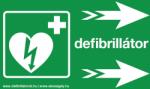 Defibrillatorok. hu - Magyarország Defibrillátor jelző műanyag tábla nyíl jobbra/fekvő (25x15 cm)
