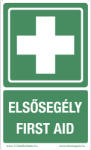 Defibrillatorok. hu - Magyarország Elsősegélyhely jelző matrica "Elsősegély - First Aid" felirattal