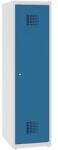 Malow Alacsony iskolai öltözőszekrény, egyajtós, 400 mm, szürke/kék, hengerzárral