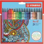 STABILO Pen 68 tűfilc, 1mm, 24 szín/készlet, Kartondoboz (SW68247)