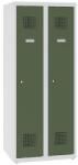Malow Alacsony iskolai öltözőszekrény, 2 ajtós, 300 mm, szürke/zöld, hengerzárral