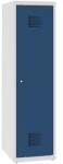 Malow Alacsony iskolai öltözőszekrény, egyajtós, 400 mm, szürke/sötét kék, hengerzárral