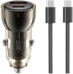 XO CC60 Autós töltő 1xUSB 1xUSB-C kábellel 60W fekete (130518)