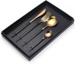 TRENDY S 4 db rozsdamentes acél evőeszköz készlet, fekete-arany, TRENDY'S (TCM-14NG)