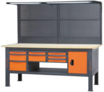 Beta C58BCA-W2, 1/O 2, 1 m széles, teljes munkapad, fa munkalappal, 8 fiókkal és ajtós modullal