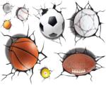 Original Deals Dekoratív matricák sportlabdák, futball, röplabda, kosárlabda, rögbi, biliárd, ping-pong, golf, baseball, öntapadó, EREDETI AJÁNLATOK (23AGL1167)