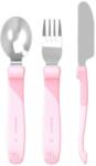 TWISTSHAKE Rozsdamentes acél tanuló étkészlet - rózsaszín