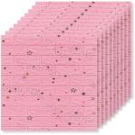 Tapetoo Home Decor 40 x 3D Tapetoo Home Decor® tapéta csempe készlet, rózsaszín csillagokkal, 70 x 77 cm, 2, 5 mm, 21, 2 négyzetméter (set-40xTapet-3D-Cod-54-Roz-cu-)