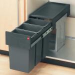 Hailo Cos de gunoi incorporabil Hailo Torzett 502.70. 253, 1x15 l si 2x7 l, negru, corp 300 mm (502.70.253) Cos de gunoi